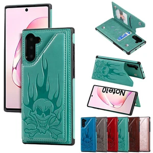 Skull Pattern PU Leather Black Case Phone Case Cover for Samsung S20 S21 Note 20 - Picture 1 of 18