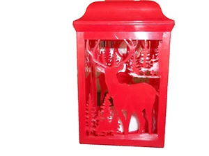 Linterna LED de plástico para árbol de Navidad de 8" reno rojo vacaciones - Imagen 1 de 3
