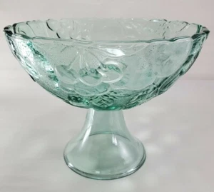 Vintage hellgrüne Karneval Stil Glas Pressglas Obstschale sehr elegant  - Bild 1 von 12
