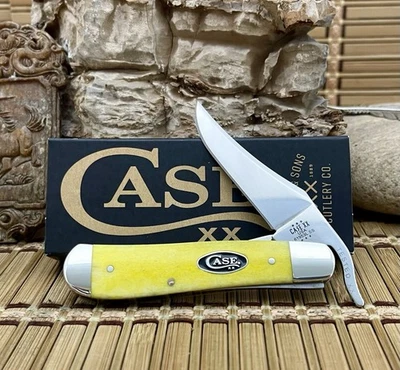 Canivete Case XX EUA osso amarelo liso preto oval 20033 Russlock - Imagem 1 de 4