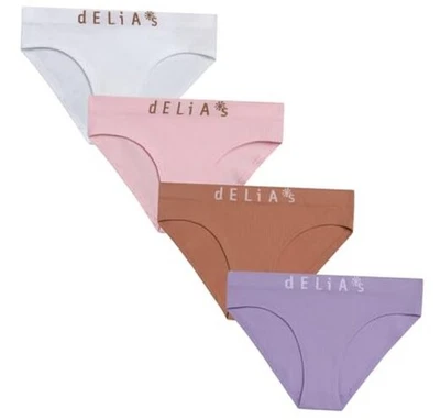 Girls Bikini Underwear - 4 Pack Breathable Soft 14-16 Purple/Pink/Nude/White - Image 1 of 4