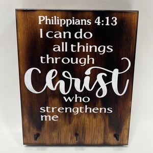Rustic Wood Sign Inspirational Wall Decor Decorative Christian Romans 5:8 Love - Picture 1 of 11