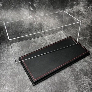 Vitrina de acrílico para modelo de coche 1/18 base de cuero PU negro - Imagen 1 de 9