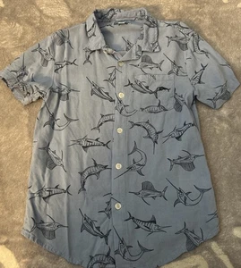 Tommy Bahama Hemd Jungen Größe 6 Marlins 100 % Viskose blau Strand Tropenangeln - Bild 1 von 2