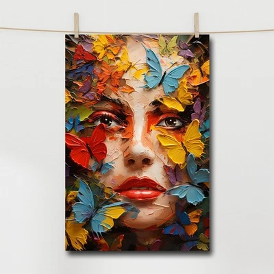 Woman Face Abstract Artwork Canvas Painting Wall Art Poster & Print Home Decor - Image 1 of 4