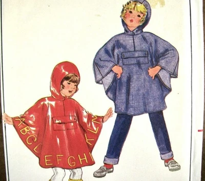 Childrens Rain Poncho Sewing Pattern Unisex Butterick Pattern 3626 Size S Uncut - Image 1 of 4