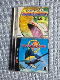 Sega Dreamcast Fishing 2 Game Lot Bass Fishing Marine Fishing CIB Tested