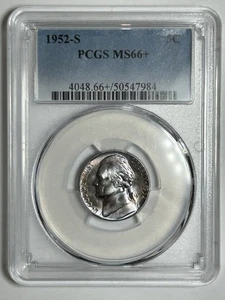 1952-S Toned Jefferson Nickel PCGS MS66+ Excellent Eye Appeal! Huge Jump In MS67 - Picture 1 of 4