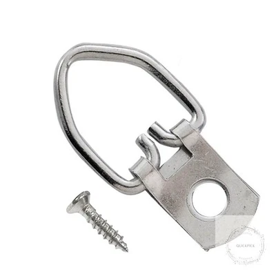 Paquete de 100 perchas para cuadros de anillo en D con tornillos para colgar pinturas de relojes obras de arte Foto 1 de 4