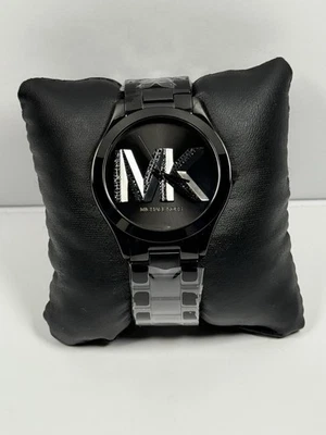 Michael Kors Slim Runway MK4734 MK Logo Dial Black Crystals Women’s Watch - Image 1 of 4
