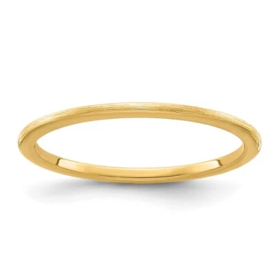 14K Yellow Gold 1.2mm Round Satin Stackable Wedding Band Ring for Women Size 5.5 - Image 1 of 4