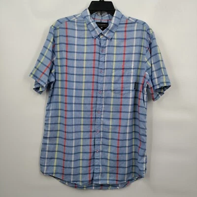 Рубашка поло Billabong в хлопковую полоску приталенная на пуговицах с коротким рукавом большая мужская - Изображение 1 из 4