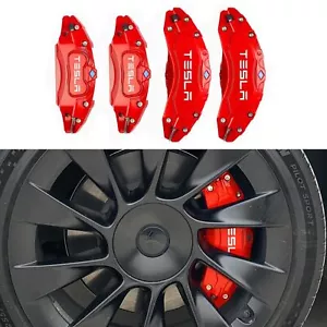 Tesla Model Y Brake Caliper Covers 2020-2024 Accessories Front and Rear 4PCS - Picture 1 of 12