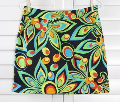 LOUDMOUTH Ladies $88 Mod Retro Geo Print Athletic Golf Skirt Shorts Skort Size 4 - Image 1 of 4