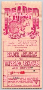 Reader Railroad Possum Trot Line 1965 to Waterloo Ticket (#3) Bloomquist* - Picture 1 of 2