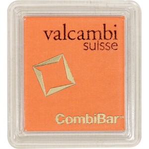 Valcambi Suisse 20x1 Gram Gold CombiBar (0.64 oz) with Assay Card