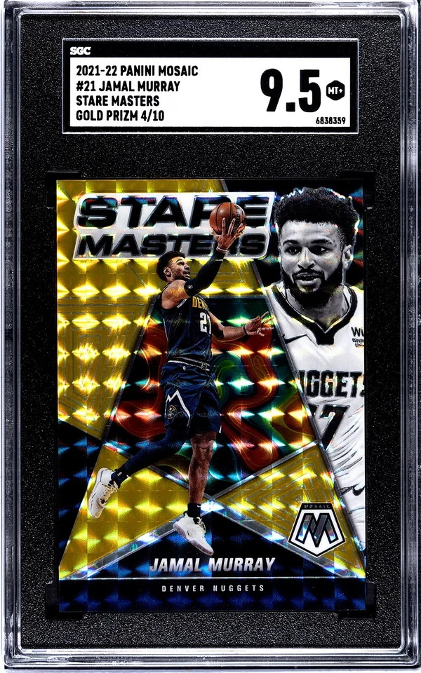 2022 Panini Mosaic Jamal Murray GOLD /10 SSP SGC 9.5 - Image 1 of 2