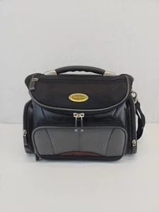 VTG Eddie Bauer Canvas Camera Shoulder Bag Black & gray Large 14x11x10” CLEAN - Picture 1 of 20