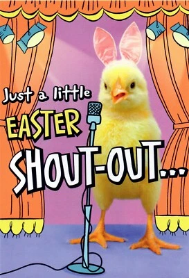 Funny EASTER Card 🐥 Baby Chick Bunny Shout-Out Favorite Peeps by Hallmark + ✉ - Image 1 of 4