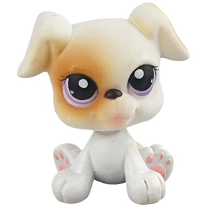 Vtg LPS #84 Dog Littlest Pet Shop BOXER 2005 White Tan Gen 1 Pink Eye Red Mag - Picture 1 of 7