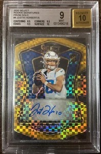 Justin Herbert 2020 Panini Select Gold Prizm Auto 1/5 Bgs 9/10 First Copy Rookie