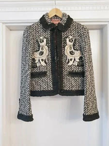 NWT Gucci Embroidered Spaniel dogs Tweed Jacket, Size IT 42, US 6 - Picture 1 of 13
