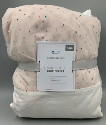 Pottery Barn Kids Shimmer Tulle Crib Skirt Pink #7403D - Image 1 of 4