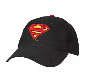 Superman klassisches Symbol gebogene Krempe verstellbare Kappe Mütze schwarz DC Comics - Bild 1 von 3
