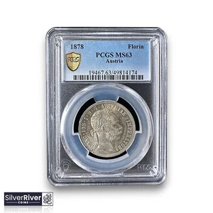 1878 Austria Silver 1 Florin (*Certified MS63 by PCGS*) - Picture 1 of 4
