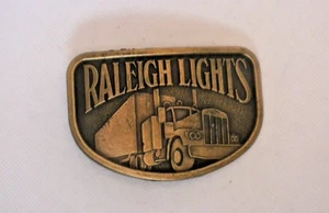 Raleigh Lights Cigarettes Tobacco Semi Trucker's Trucking Vintage Belt Buckle - Picture 1 of 4