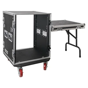 Sound Town 14U PA DJ Rack/Road Case with 21"Depth Plywood,Casters (STRC-14UWT) - Picture 1 of 7