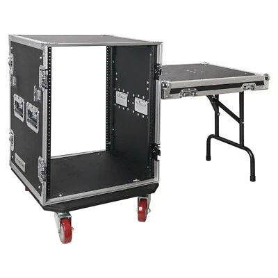 Sound Town 14U PA DJ Rack/Road Case with 21"Depth Plywood,Casters (STRC-14UWT) - Image 1 of 4