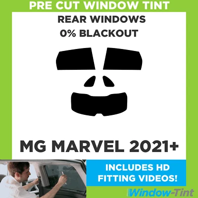 For MG Marvel 2021+ Pre Cut Window Tint Rear 0% Blackout Film - Image 1 of 4