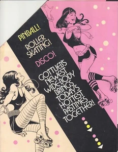 Original Gottlieb Roller Skating Pinball GAME FLYER BROCHURE  8-1/2 x 11"Foldout - Picture 1 of 3