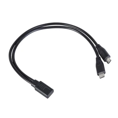PVC USB Type C Female to Double Type C Male Charging Cable for Electronics - Image 1 of 4
