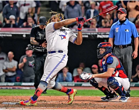 Vladimir Guerrero Jr. Toronto Blue Jays Unsigned Home Run Derby Batting Photo Cover