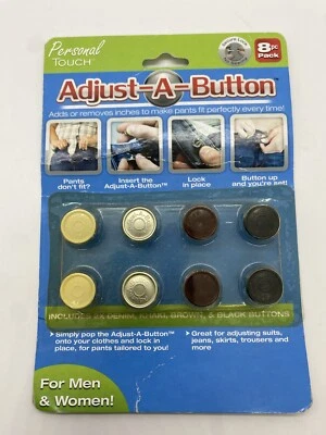 VINTAGE 8 PC ADJUST A BUTTON FOR MEN OR WOMEN NEW OLD STOCK - Image 1 of 2