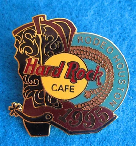 HOUSTON TEXAS RODEO VAQUERO CUERO BOTA ZAPATO ESPOLÓN 1995 Hard Rock Café PINS - Imagen 1 de 1