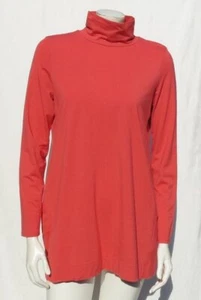 $69 J JILL M Coral Luxe Supima® Cotton Modal Jersey Turtleneck T-Shirt Tunic Top - Picture 1 of 6