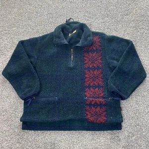 VTG Woolrich Sweater Womens S Green Icelandic Nordic Fair Isle Sweatshirt USA - Picture 1 of 12