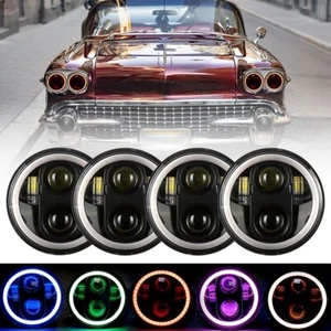 Beam DRL Round Projector LED Headlights For 5.75" 5-3/4 Cadillac DeVille 1958-74 - Picture 1 of 12