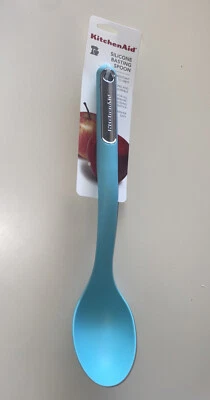 New KitchenAid Safe for NonStick Heat Resistant Aqua Sky Silicone Basting Spoon - Image 1 of 4