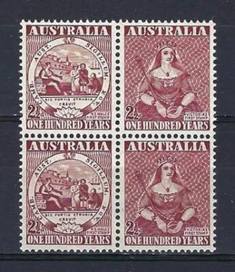 Australia 1950 Sc# 228-29 set New South Wales & Victoria first stamps block4 MNH - Picture 1 of 1