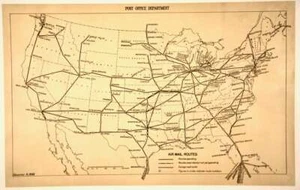 1932 ORIGINAL MAP AIR MAIL ROUTES U.S POST OFFICE / LINEN-BACKED / RARE - Picture 1 of 8