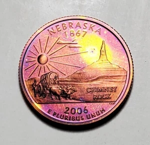 TONED 2006 S NEBRASKA STATE WASHINGTON QUARTER CLAD PROOF UNC #P1346 - Picture 1 of 2