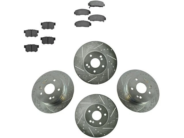 Kit de pastillas de freno y rotor delanteras y traseras TRQ 43CH67F para Acura TL 1999-2003 Foto 1 de 1
