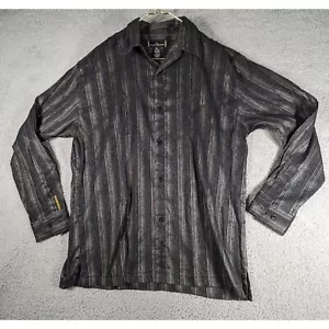 Stacy Adams Shirt Mens Size L Black Striped Casual Button Down Long Sleeve - Picture 1 of 6