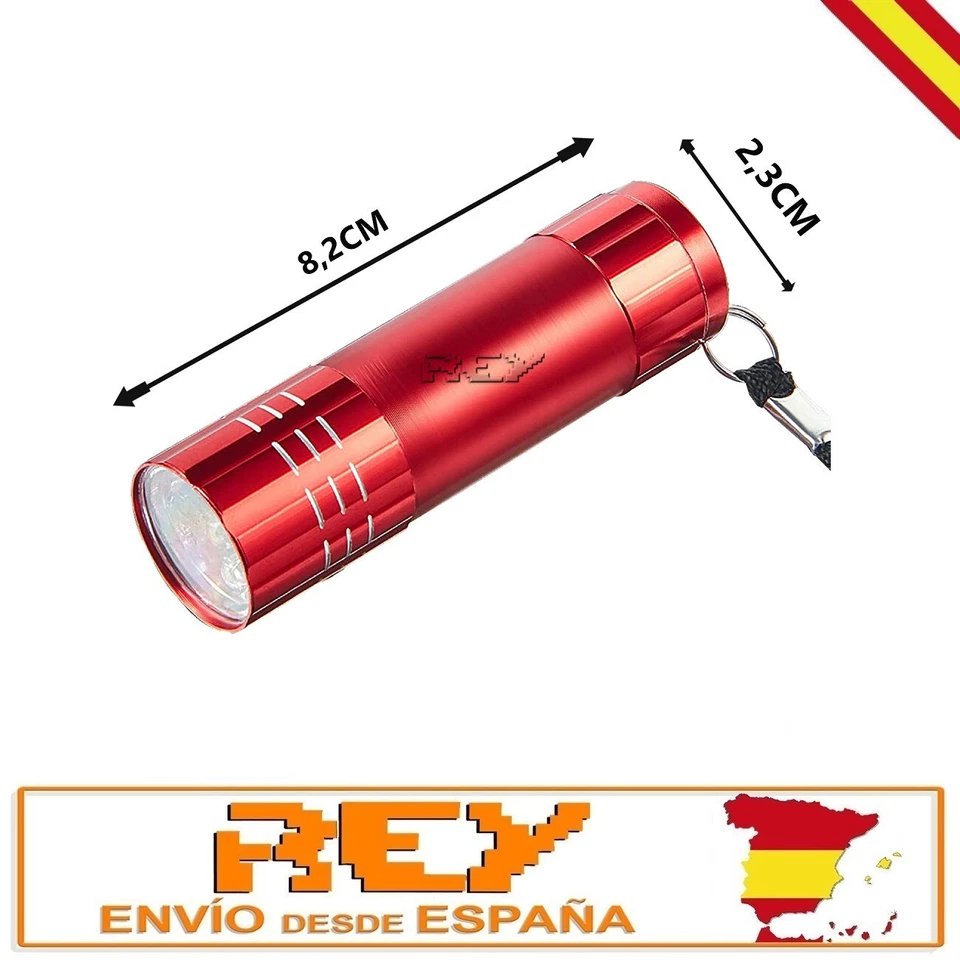 Mini Linterna Llavero LED Aluminio a Pilas Acampada, Mochila... Rojo d516 - Imagen 1 de 4