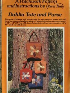 Rare VTG 79 YOURS TRULY 3709 Dahlia Tote Bag & Purse in 2 Sizes PATTERN UC