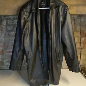 Vintage Matinee Long Genuine Leather Coat Heavy High Quality Supple Leather - Picture 1 of 9